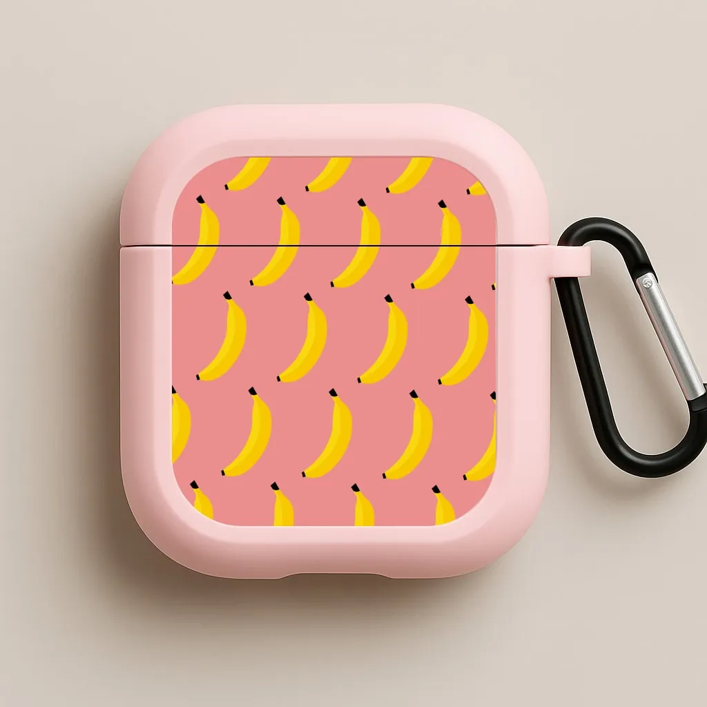 Minimalist Gadget Storage Banana Pattern AirPods Case