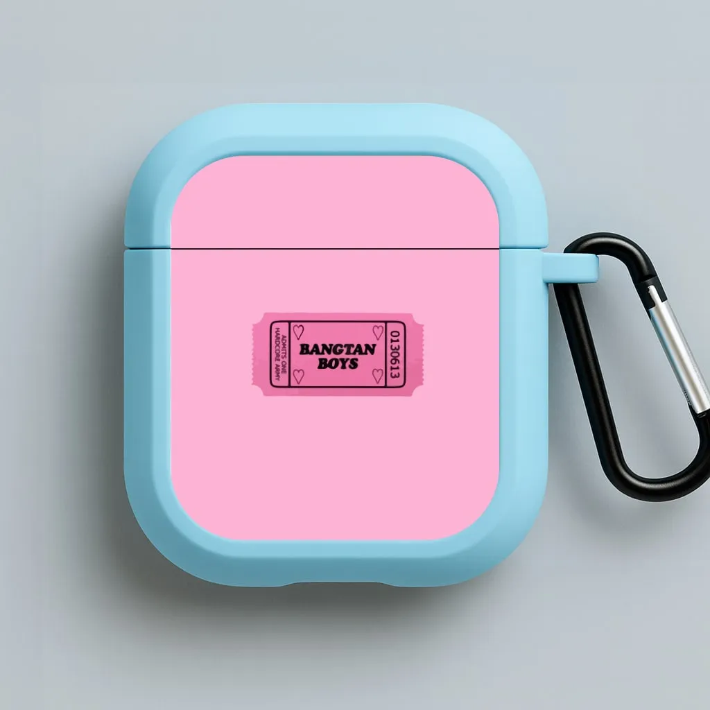 compact commuter pastel airpods protector Durable Compact Case Bangtan Boys Ticket - K Pop AirPods Case
