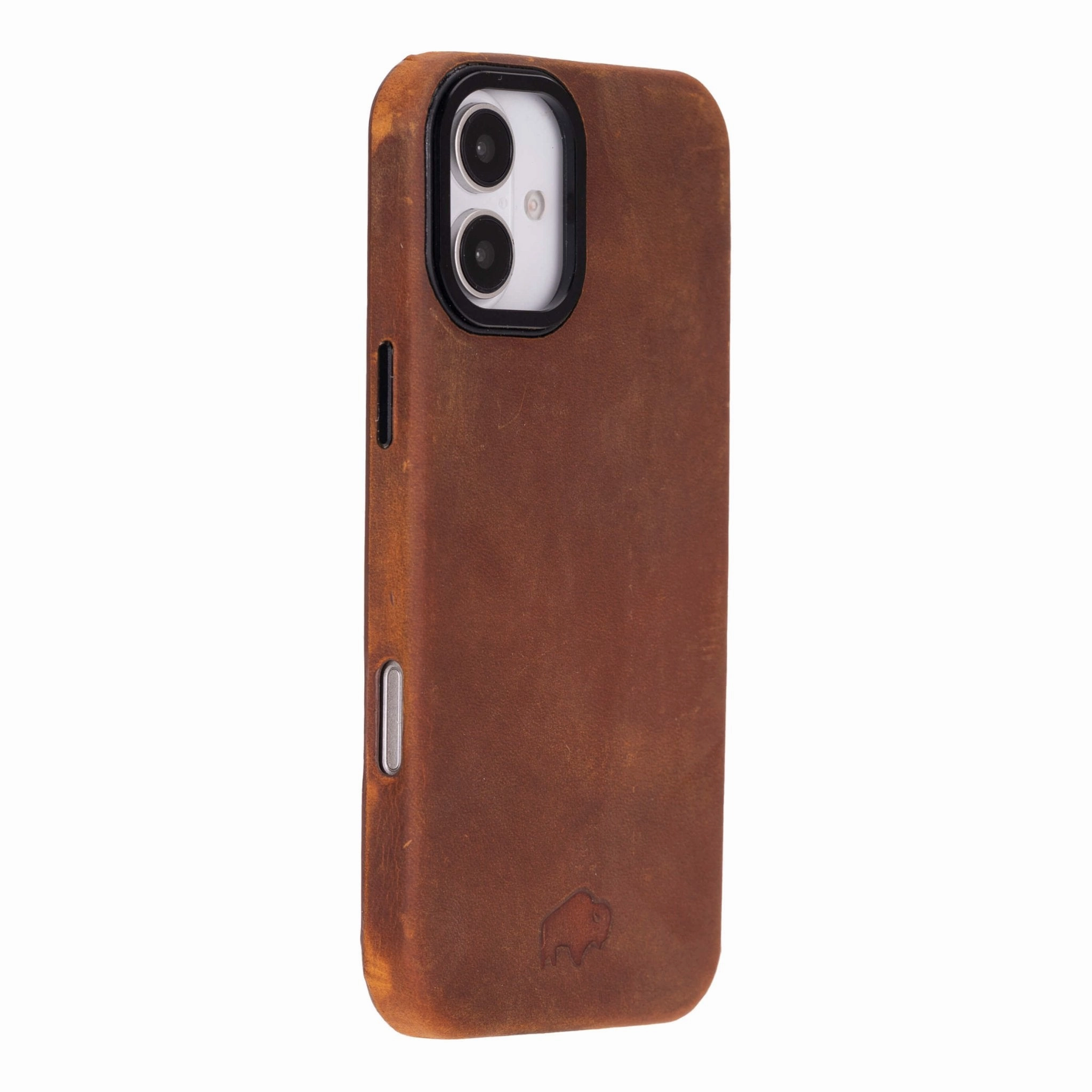 Barlow Leather MagSafe Case- iPhone 16 Plus, Golden Brown Polished Surface Texture Smooth Touch