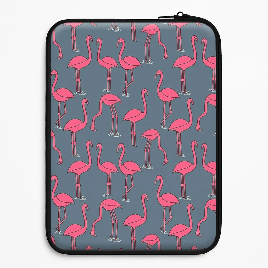 Basic Pink Flamingo Pattern Laptop Sleeve Durable Design Simple Finish