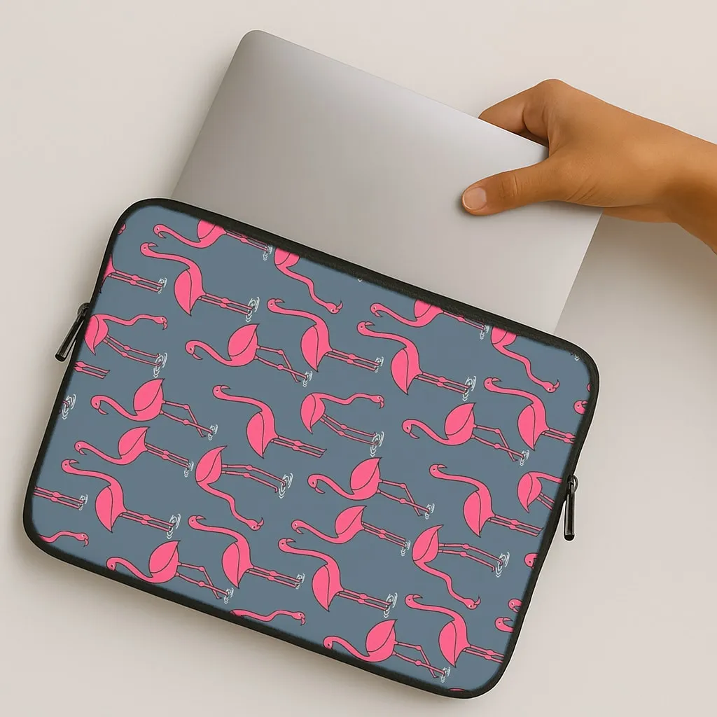 Basic Pink Flamingo Pattern Laptop Sleeve Durable Build