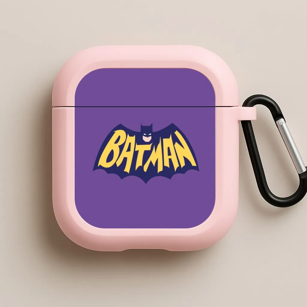 Bat Superhero Purple Logo AirPods Case ergonomic airpods holder Simple Carry Design