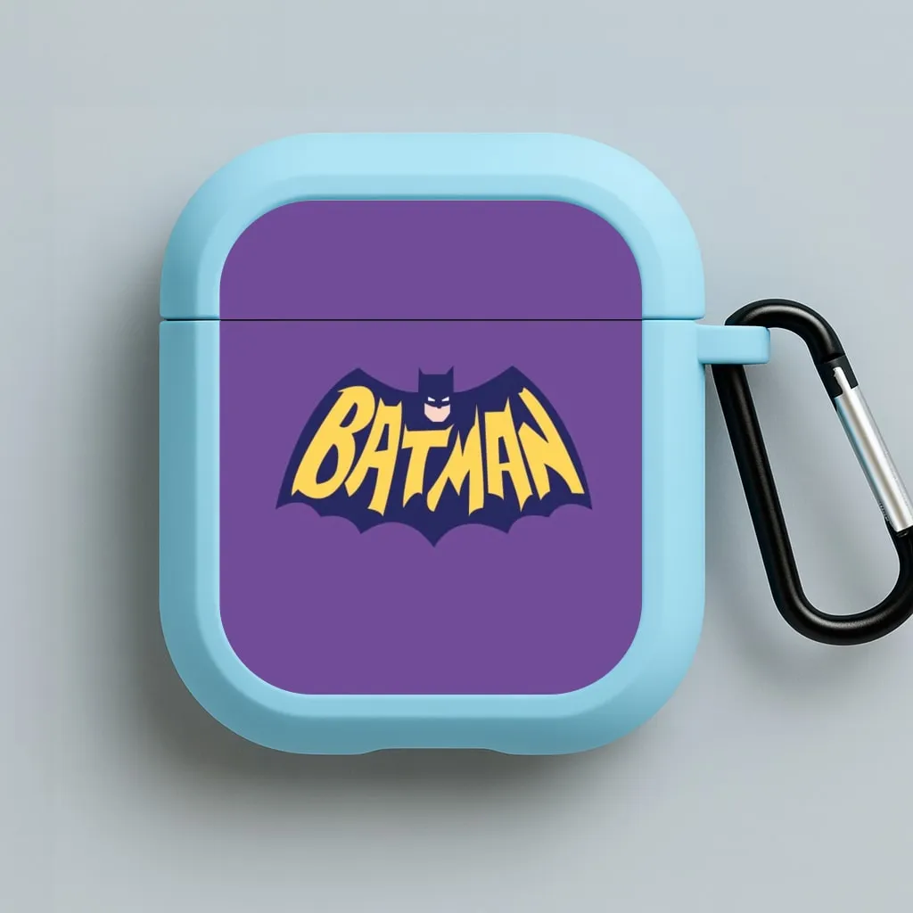 anti slip airpods skin Minimal Protective Organizer Bat Superhero Purple Logo AirPods Case