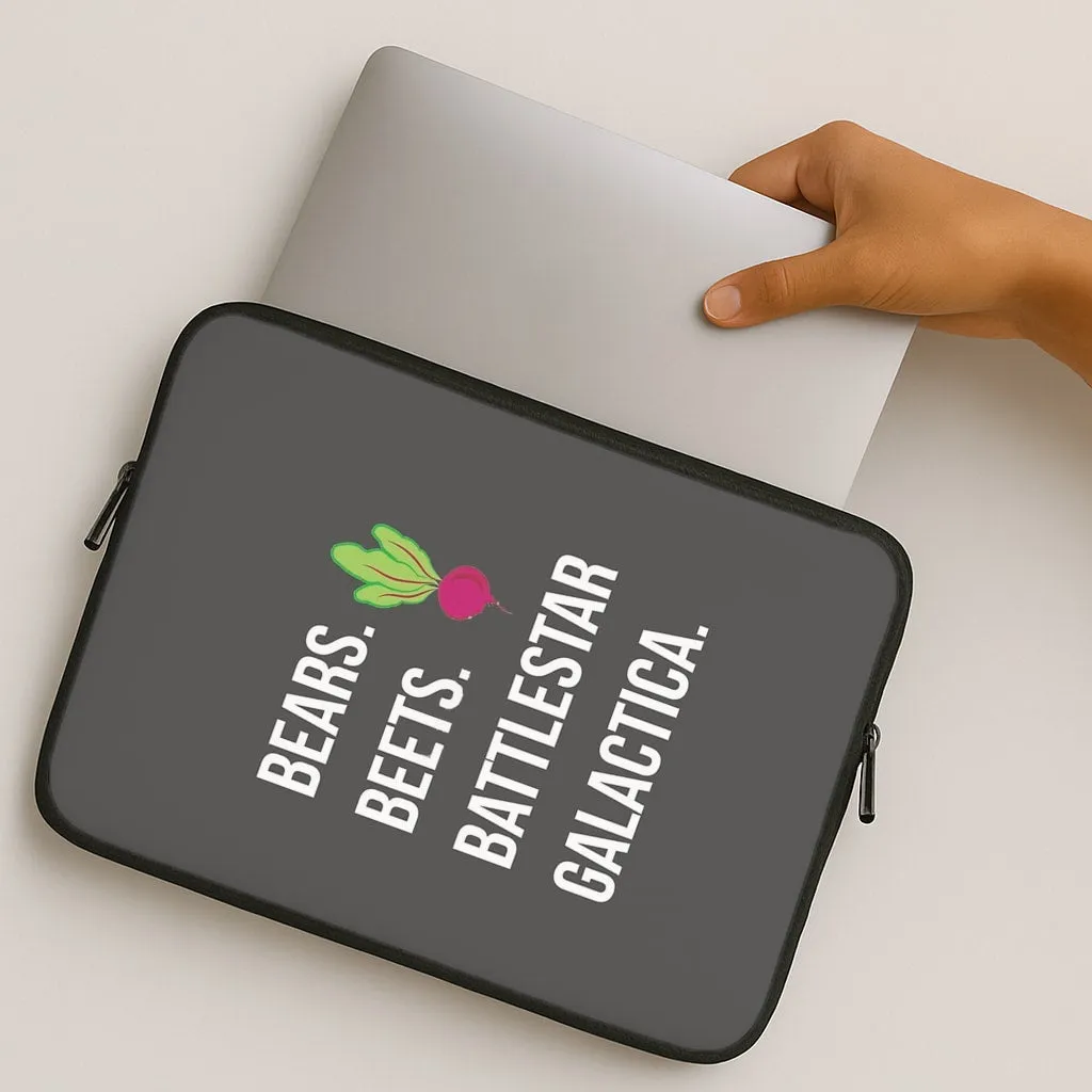 Bears. Beets. Battlestar Galactica Illustration Laptop Sleeve Soft Touching Textured Finish