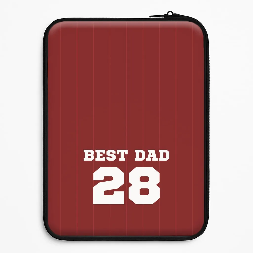 Best Dad Football Stripes Personalised Laptop Sleeve Smooth Pattern Finish