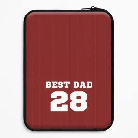 Best Dad Football Stripes Personalised Laptop Sleeve Smooth Pattern Finish