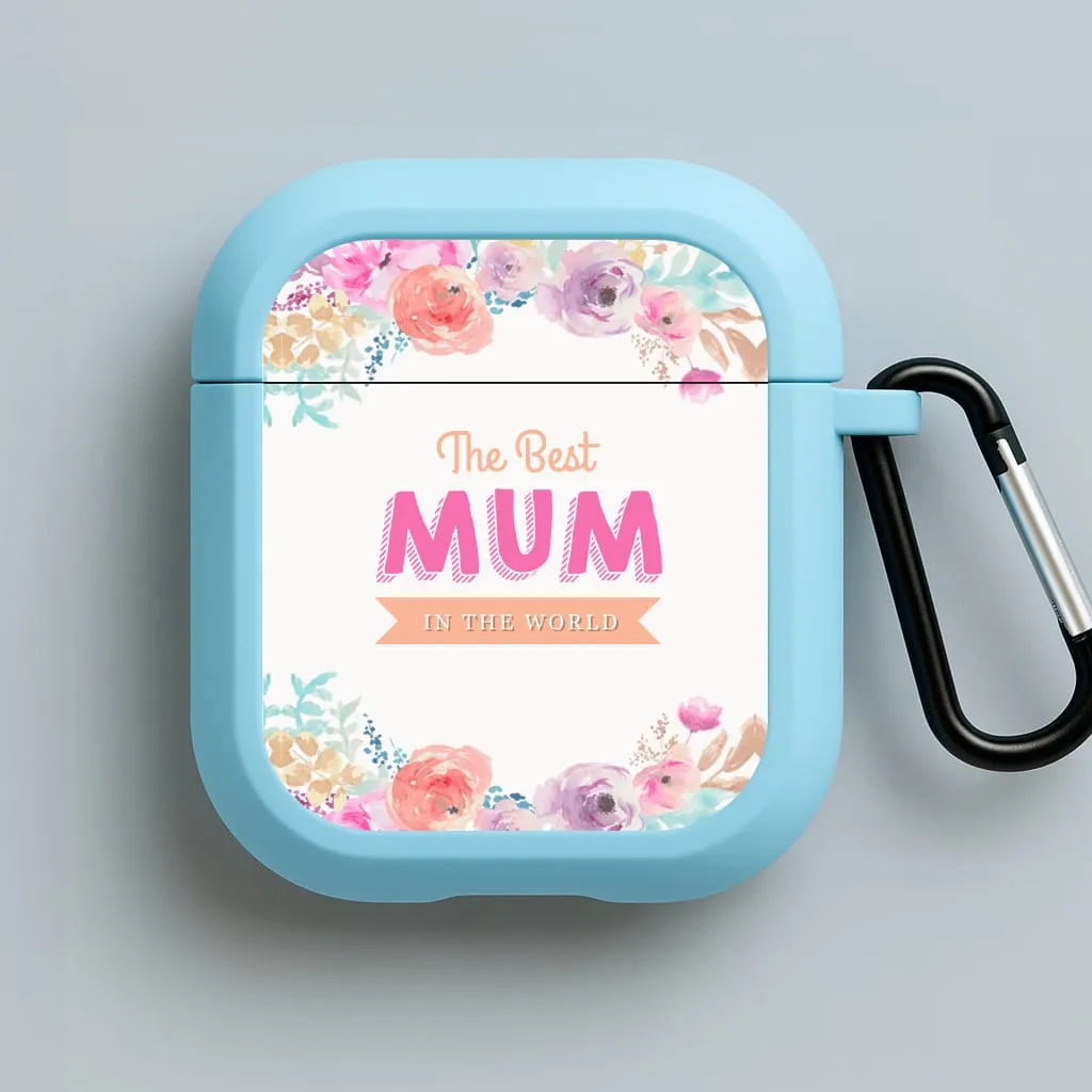 vivid neon ergonomic pocket silicone airpods protector Portable Daily Pouch Best Mum In The World AirPods Case