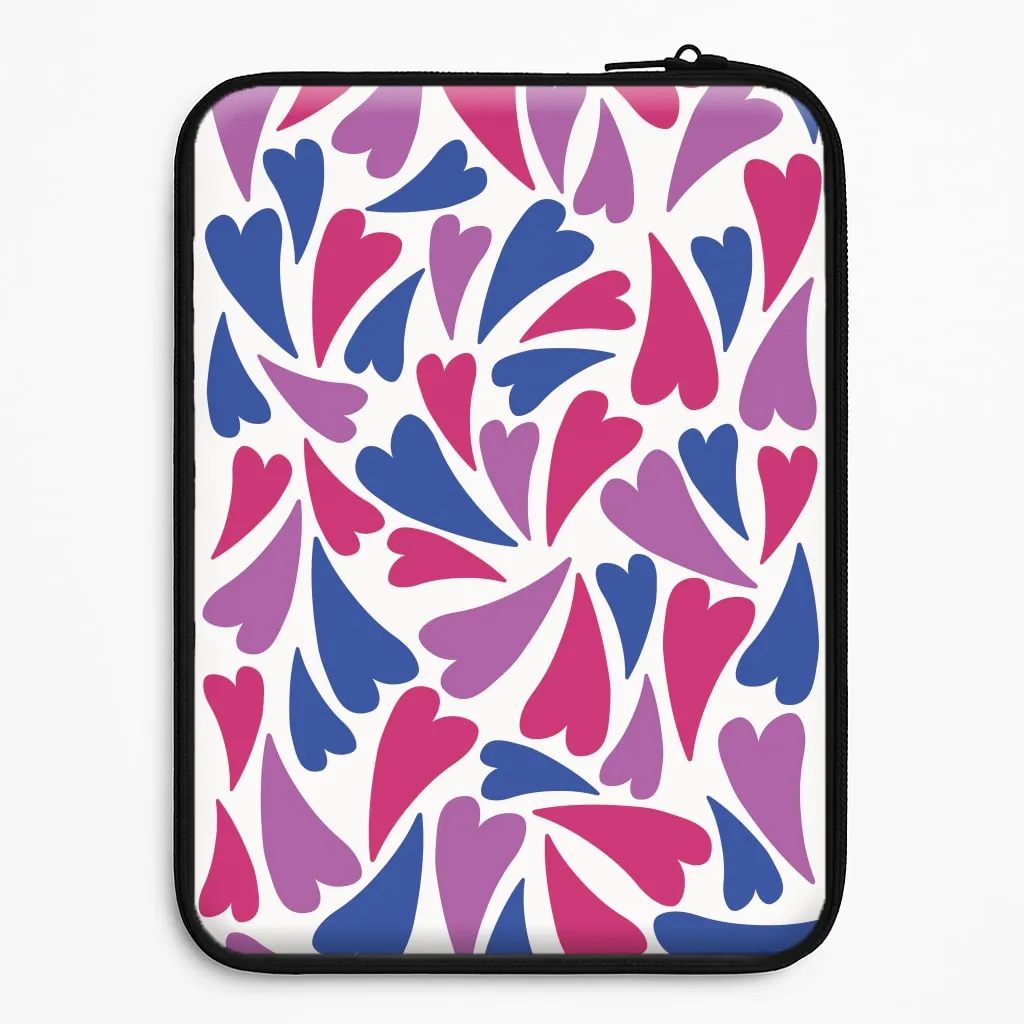 Reusable Material Bisexual Hearts - Pride Laptop Sleeve