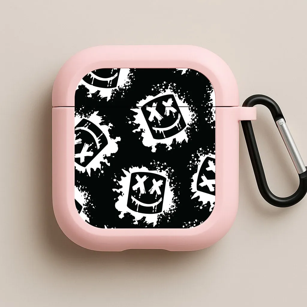 Soft Protective Texture Black And White Helmet DJ Pattern AirPods Case