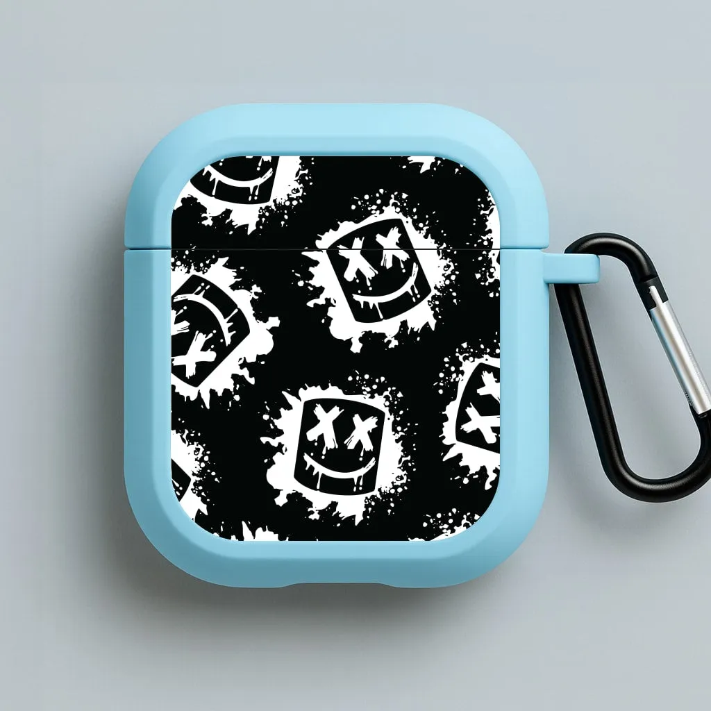 eco silicone protector sporty airpods case Black And White Helmet DJ Pattern AirPods Case