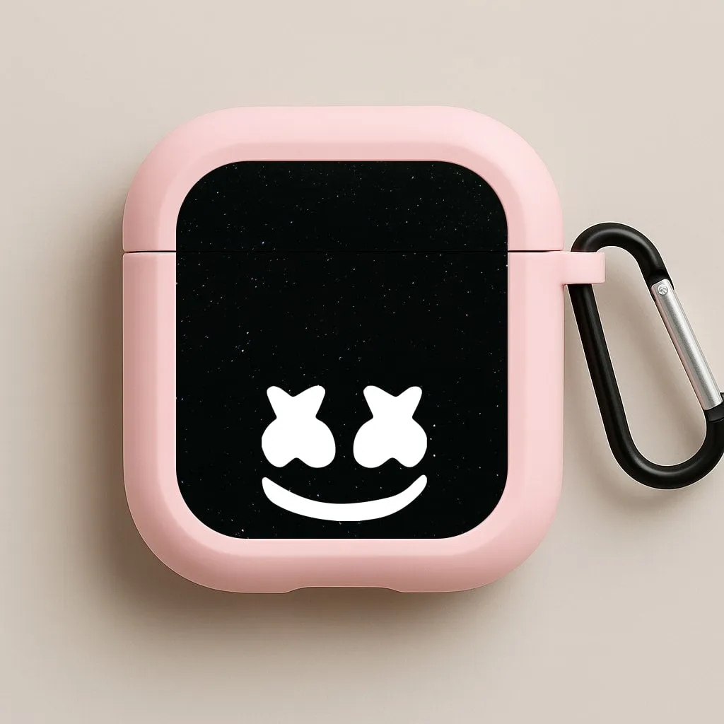anti slip airpods skin Black And White Helmet In Space  AirPods Case
