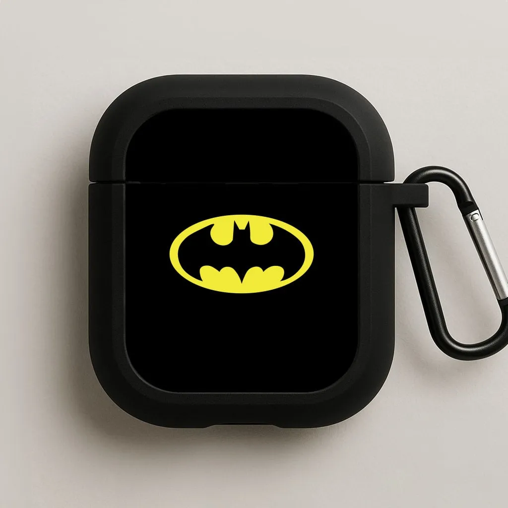 Simple Design Case Black Bat Superhero Logo AirPods Case