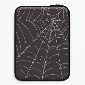 Black Cobwebs Pattern Laptop Sleeve Impact Cushion