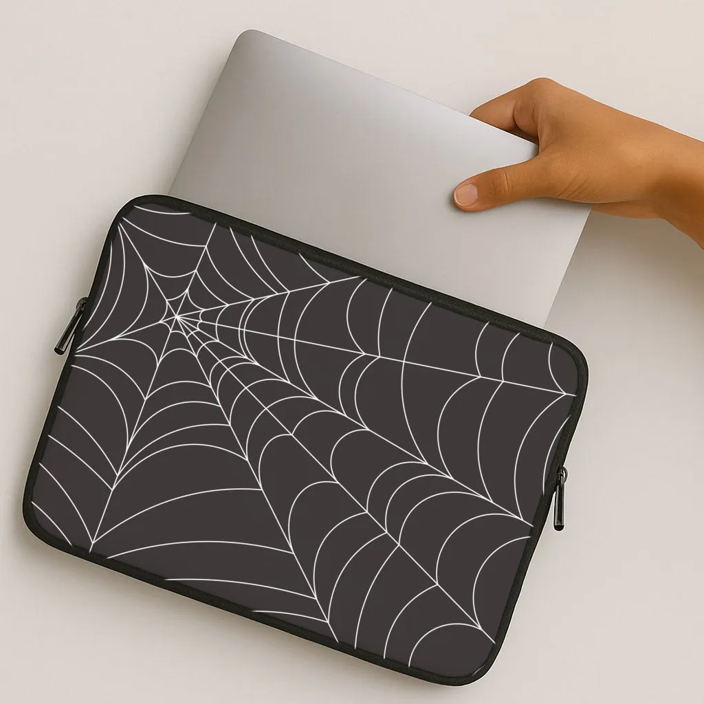 Black Cobwebs Pattern Laptop Sleeve Lightweight Frame