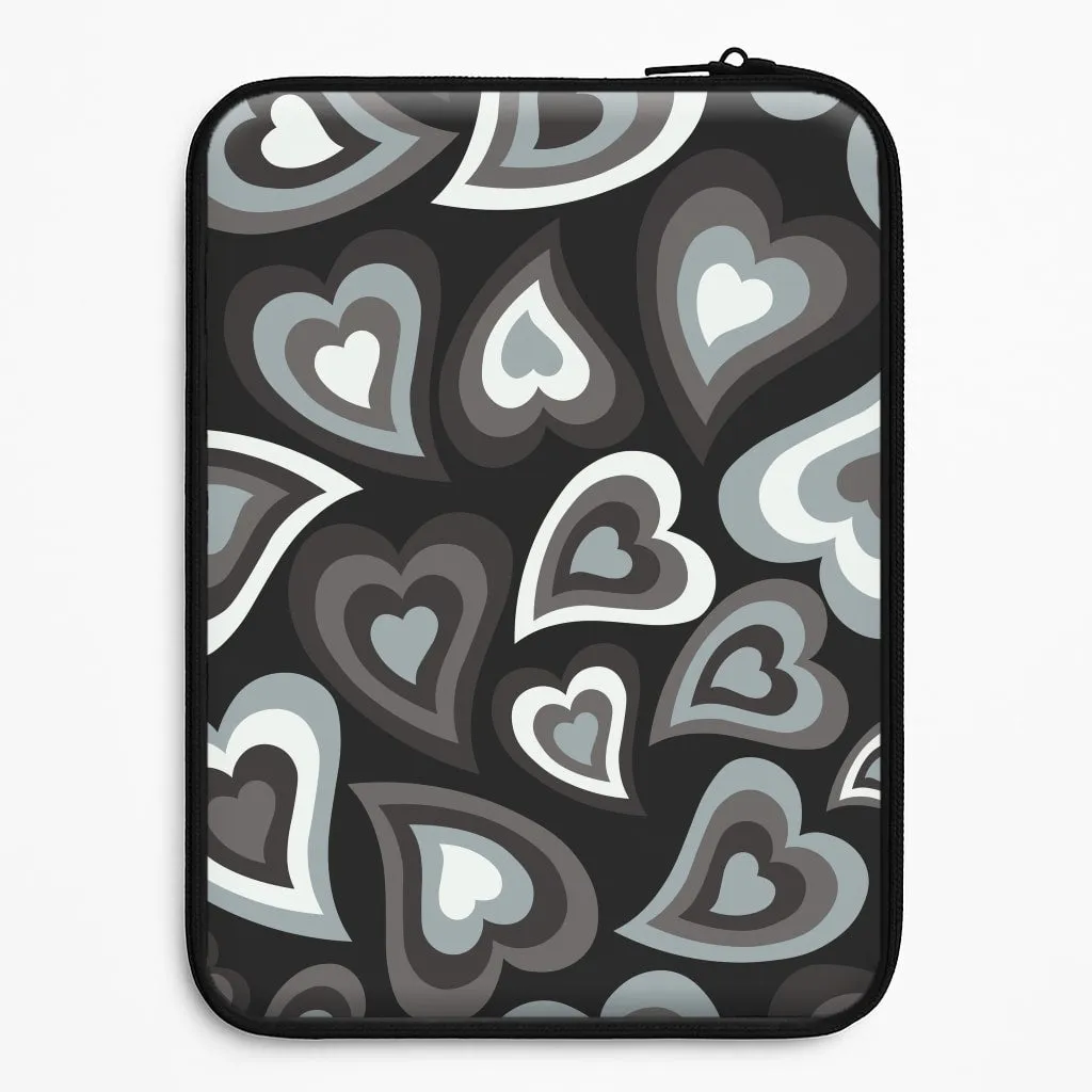 Black Hearts - Trippy Patterns Laptop Sleeve Polished Touch Stylish grip