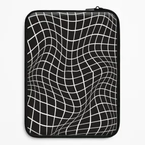 Slim Protection Black Wavy Grid Pattern Laptop Sleeve