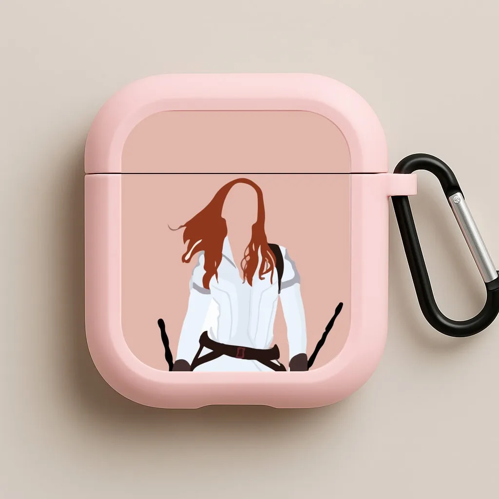 Black Widow AirPods Case Trendy Soft Holder Trendy Rubber Pouch