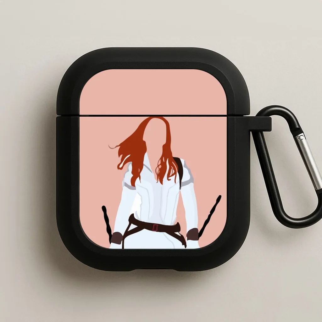 Black Widow AirPods Case lightweight protective silicone case