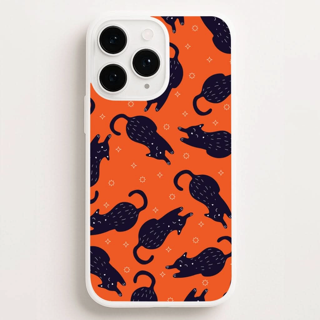 Black Cats And Stars Pattern Phone Case Polished Touch