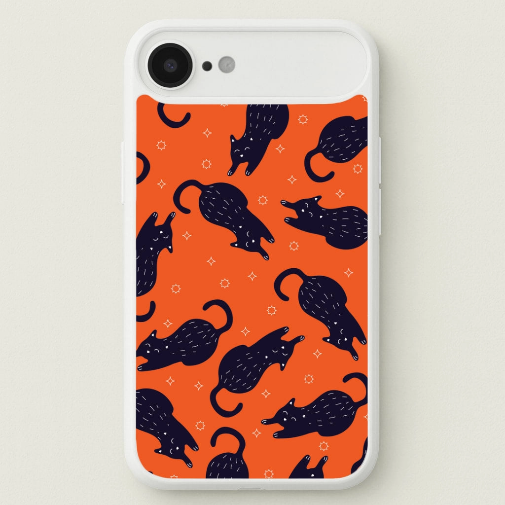 Trendy Texture Modern feature Black Cats And Stars Pattern Phone Case
