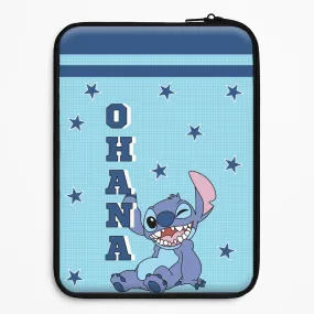 Wireless Compatible Matte Edge Blue Alien Ohana Laptop Sleeve