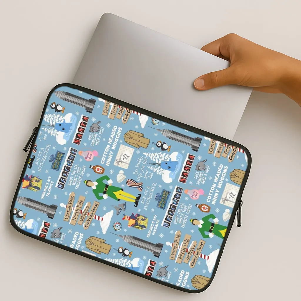 Blue Buddy The Elf Pattern Laptop Sleeve Scratch Guard