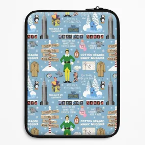 Enhanced grip Unisex Design Blue Buddy The Elf Pattern Laptop Sleeve