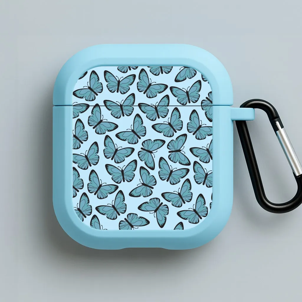 Blue Butterfly - Butterfly Patterns AirPods Case Convenient Charging Bag