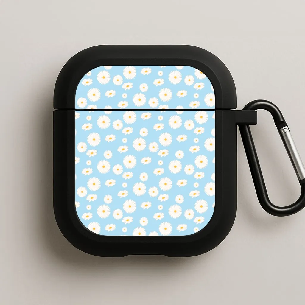 classic design cover everyday airpods carry Blue Daisies - Floral AirPods Case