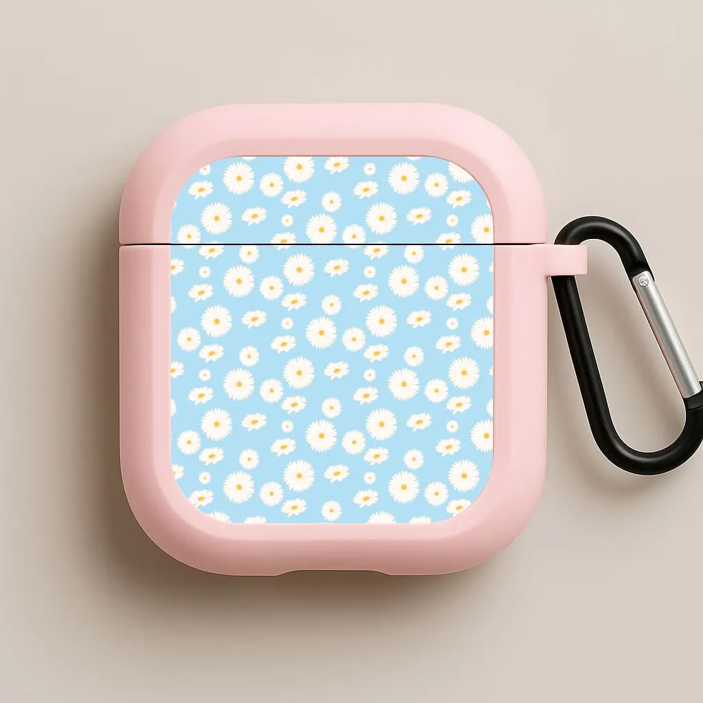 Minimal Travel Shell fashion minimalist airpods case Blue Daisies - Floral AirPods Case