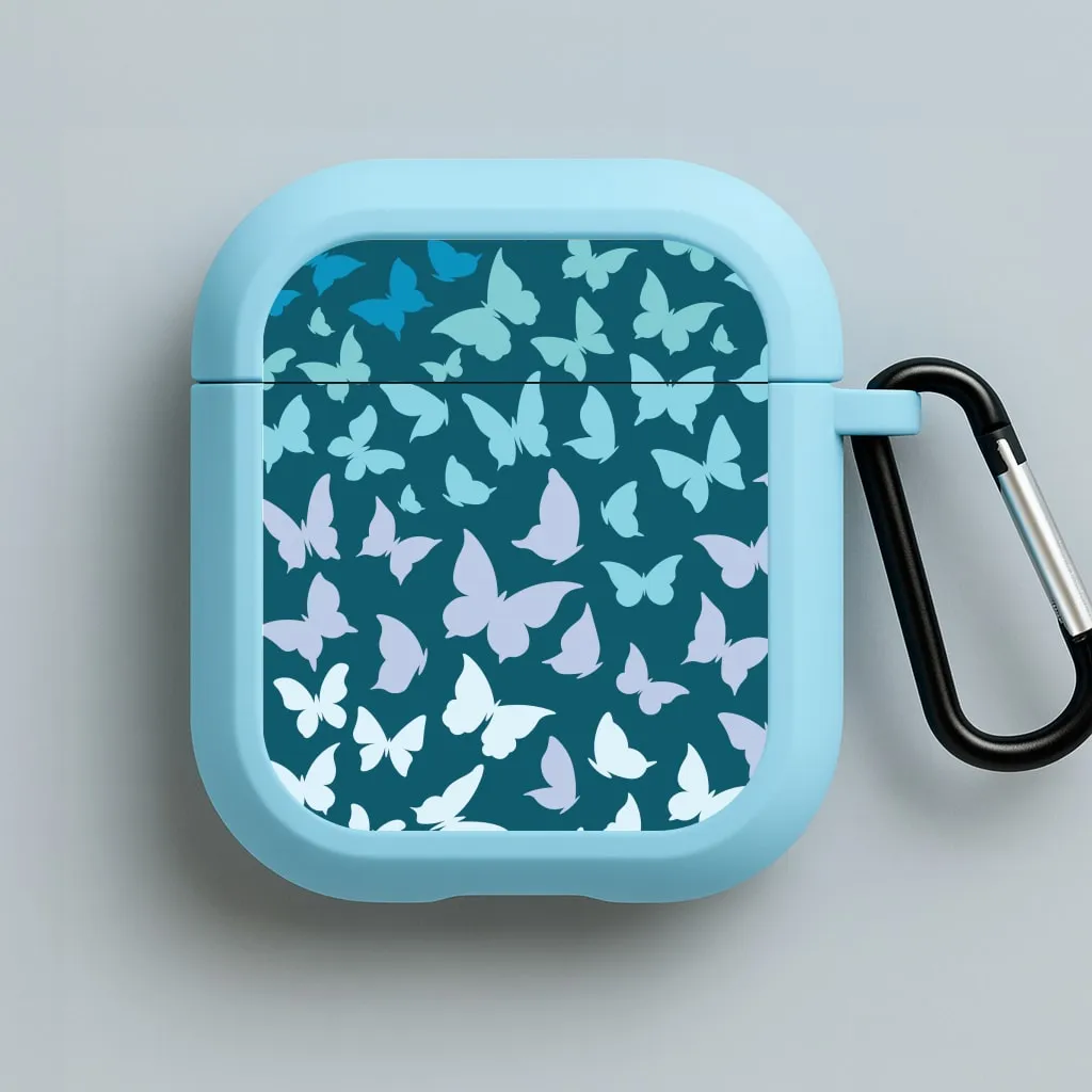Creative Daily Organizer Blue Gradient Butterfly - Butterfly Patterns AirPods Case