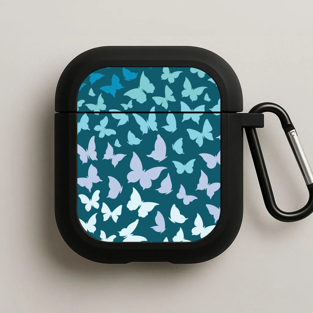 Blue Gradient Butterfly - Butterfly Patterns AirPods Case Minimalist Device Case