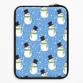 Premium Craft Smooth Craftsmanship Blue Snowman Pattern Laptop Sleeve