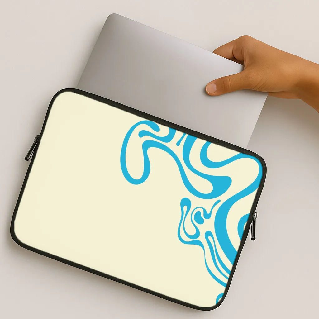 Blue Waves Corner Pattern Laptop Sleeve Matte Shield Layer