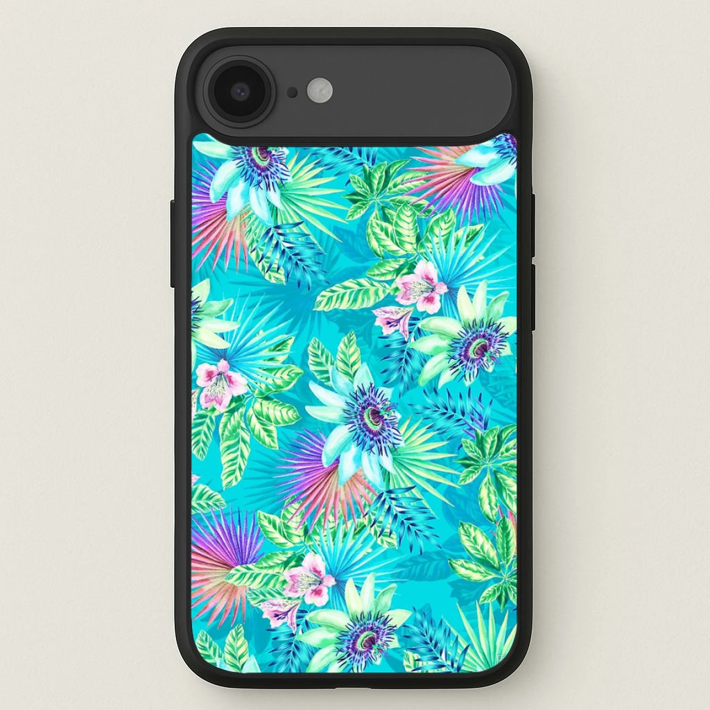 Blue Floral Pattern Phone Case Edge Reinforced