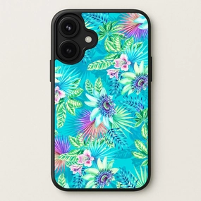 Wireless Compatible Blue Floral Pattern Phone Case