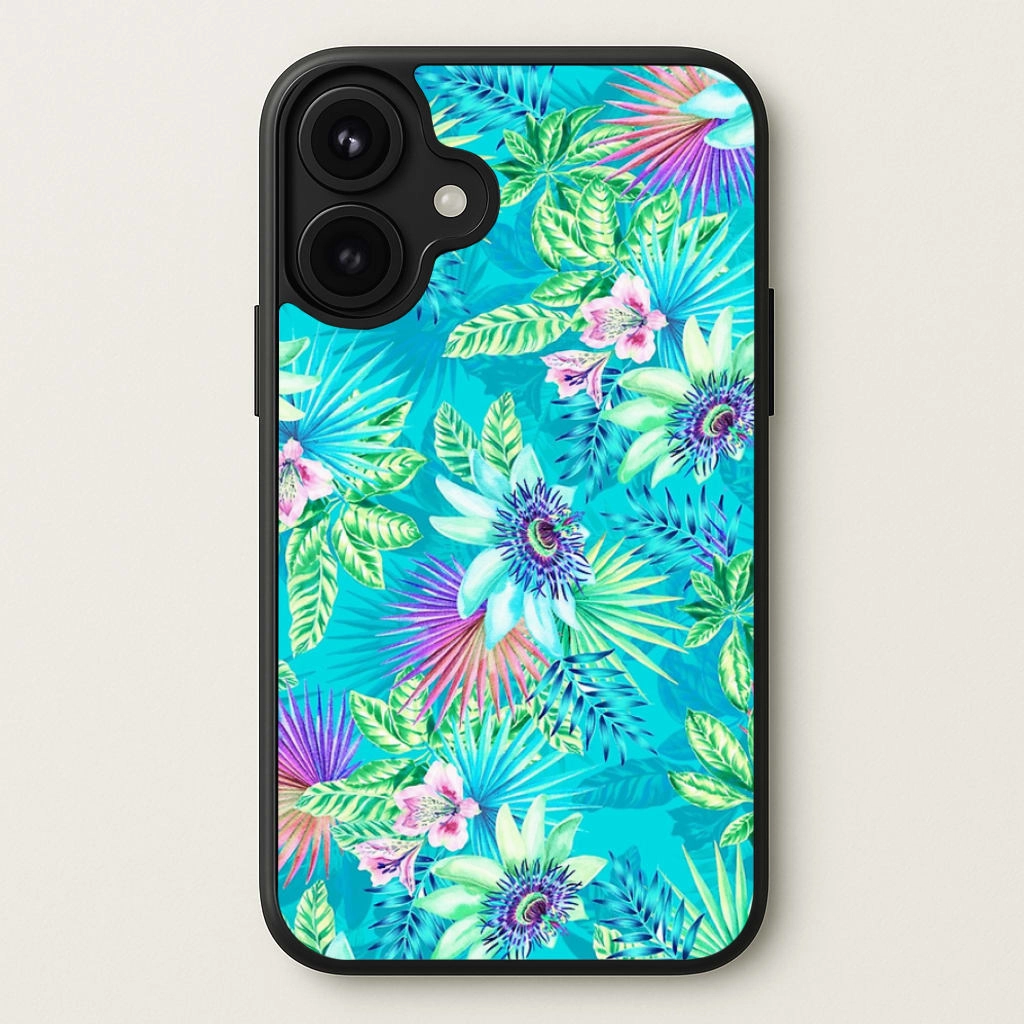 Wireless Compatible Blue Floral Pattern Phone Case