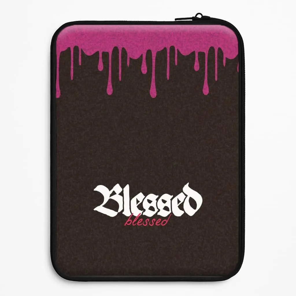 Glitter Blessed Laptop Sleeve Compact Design Modern Pattern Style