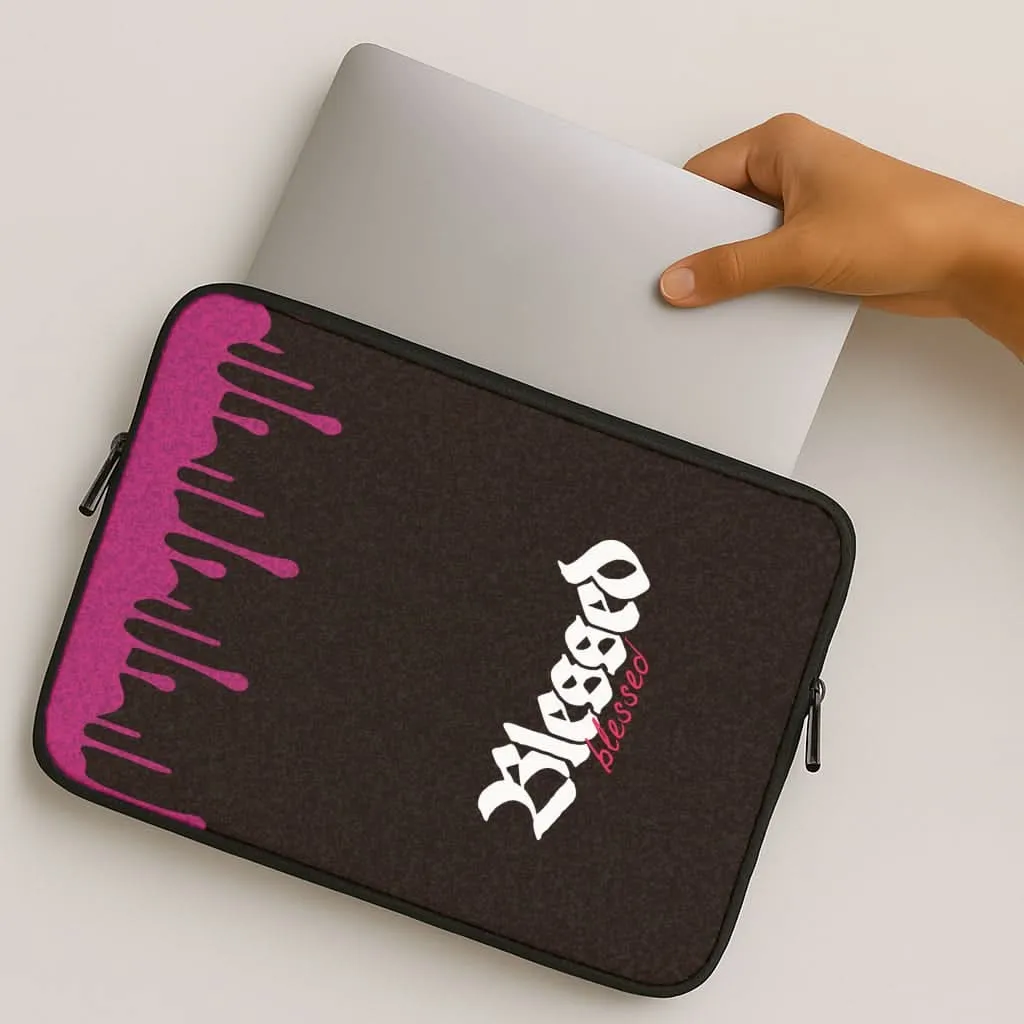 Classic Design Glitter Blessed Laptop Sleeve