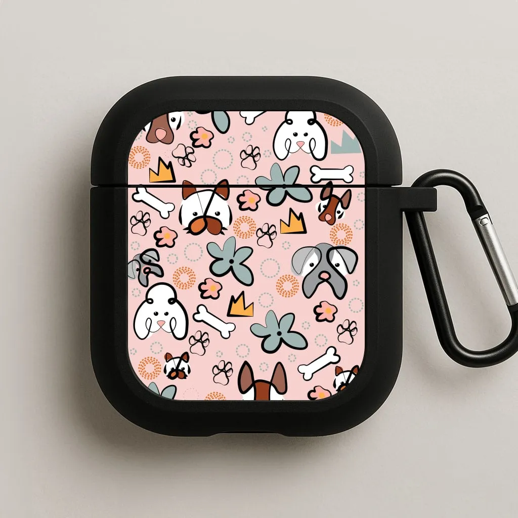 Bones and dogs - Dog Patterns AirPods Case shockproof neon gradient protector soft textured travel case