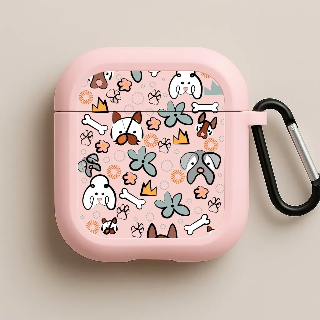 vivid gradient soft leather shell Bones and dogs - Dog Patterns AirPods Case