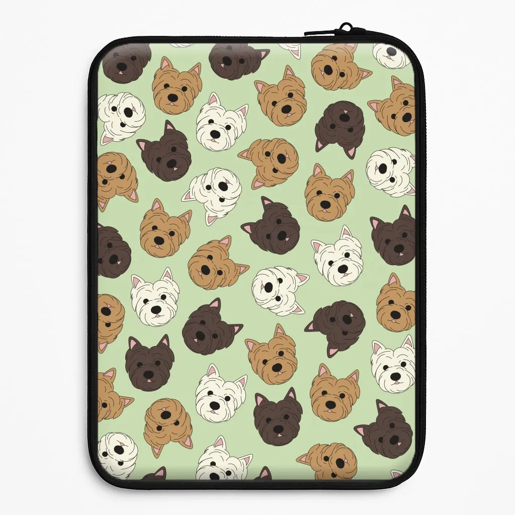Border Terrier Pattern Laptop Sleeve Soft Feel Flexible Detail