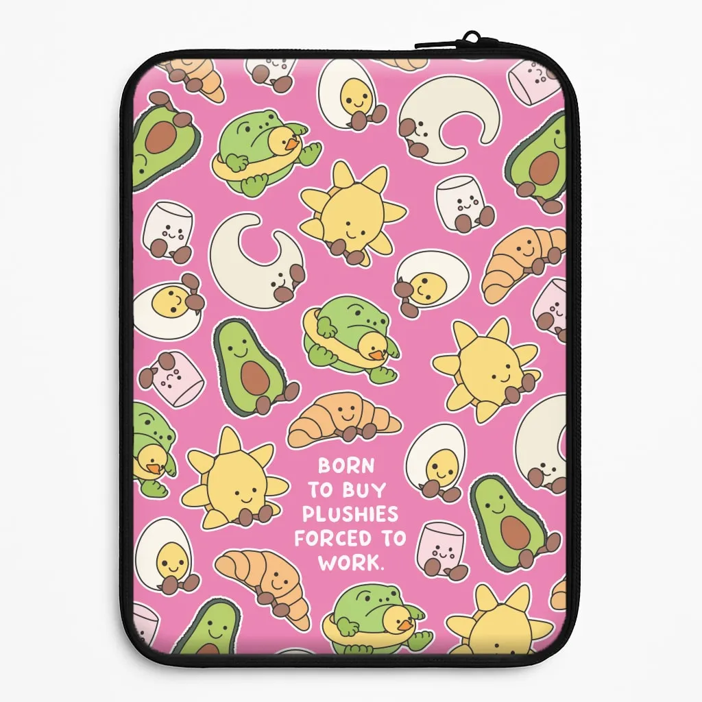 Born To Buy Plushy Laptop Sleeve Minimal Shield Texture Daily Style