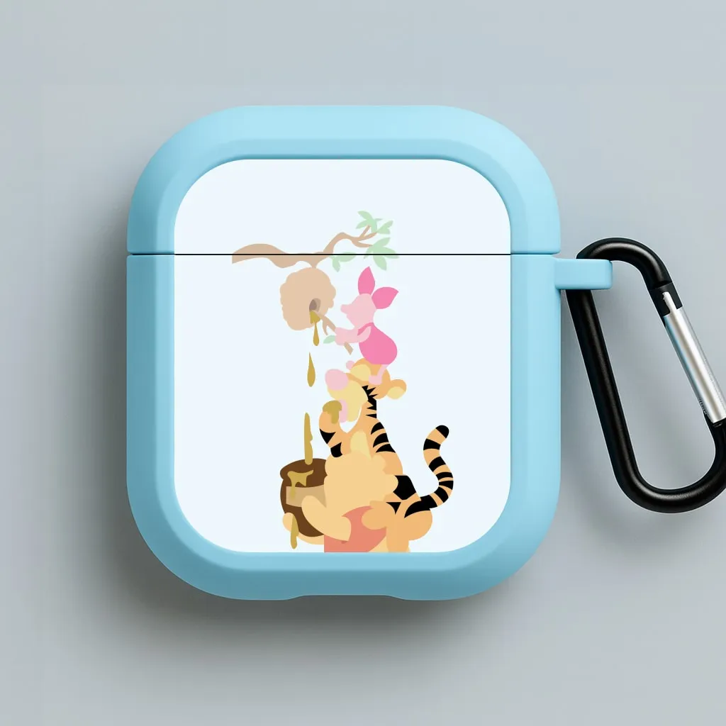 Bouncing Tiger , Piglet , Yellow Bear AirPods Case durable wireless case soft touch silicone shell