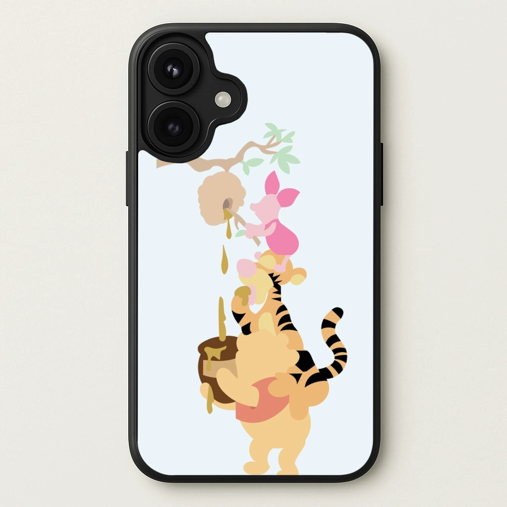 hybrid design Eco Friendly Bouncing Tiger , Piglet , Yellow Bear Phone Case