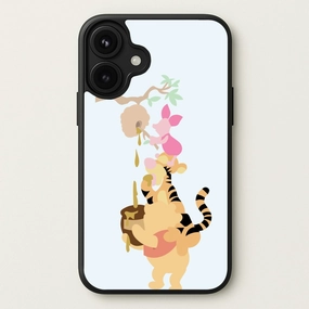 hybrid design Eco Friendly Bouncing Tiger , Piglet , Yellow Bear Phone Case
