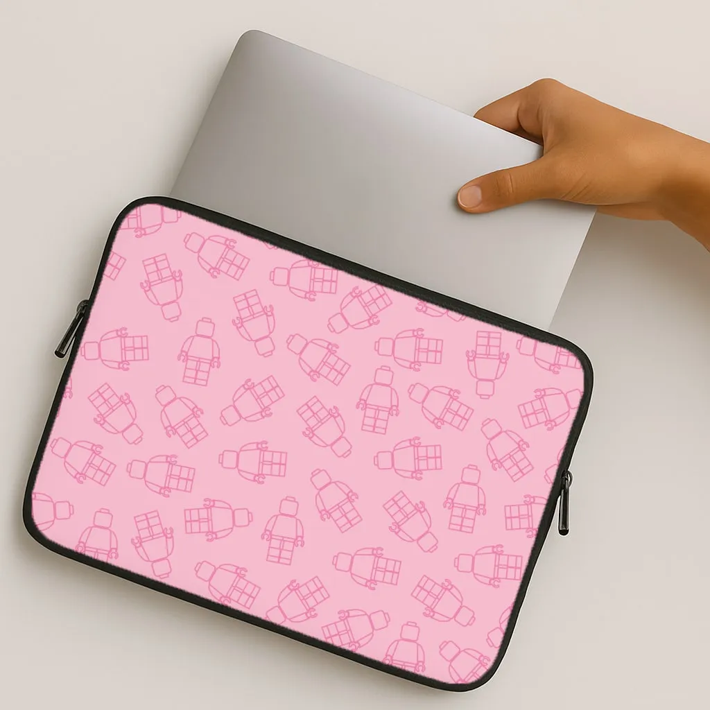 Bricks Figures Pattern Pink Laptop Sleeve Modern Function