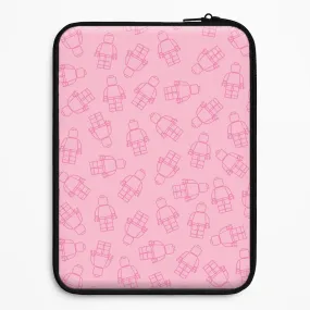Trendy Design Modern Accessory Bricks Figures Pattern Pink Laptop Sleeve
