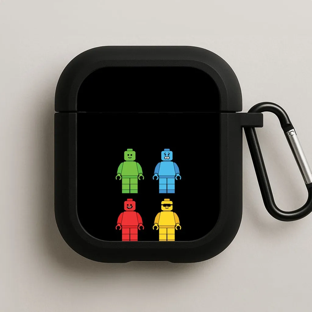 sleek neon commuter travel shell durable everyday protection Bricks Figures Rainbow AirPods Case