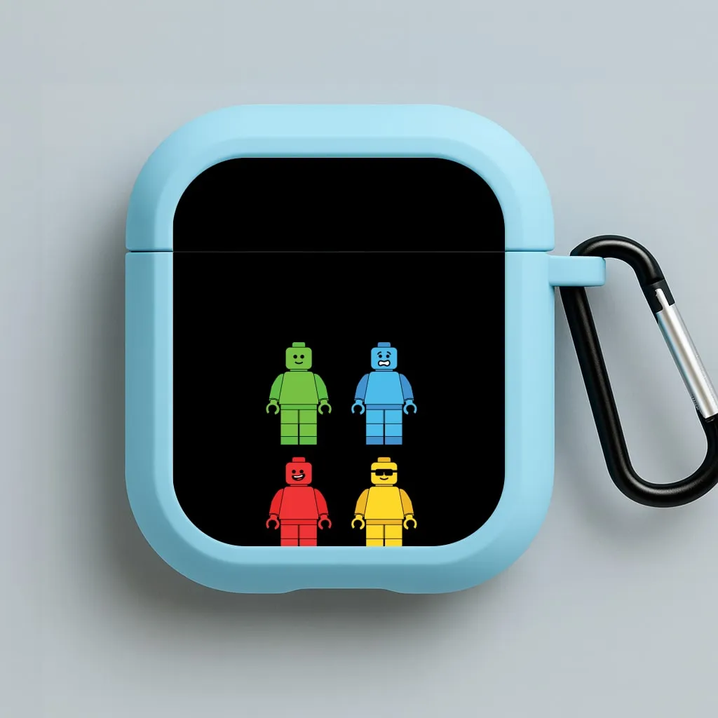 Bricks Figures Rainbow AirPods Case shock absorbing earbuds shell